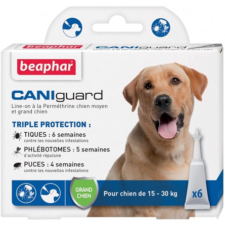 BEAPHAR CANIGUARD GRAND CHIEN 15-20KG (6 Pipettes) BEAPHAR CANIGUARD GRAND CHIEN 15-20KG (6 Pipettes)