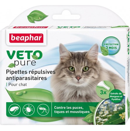 BEAPHAR VETOPURE PIPETTES REPULSIVES CHAT (3 PIPETTES) BEAPHAR VETOPURE PIPETTES REPULSIVES CHAT (3 PIPETTES)