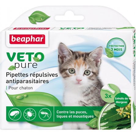BEAPHAR VETOPURE PIPETTES REPULSIVES CHATON (3 Pipettes) BEAPHAR VETOPURE PIPETTES REPULSIVES CHATON (3 Pipettes)