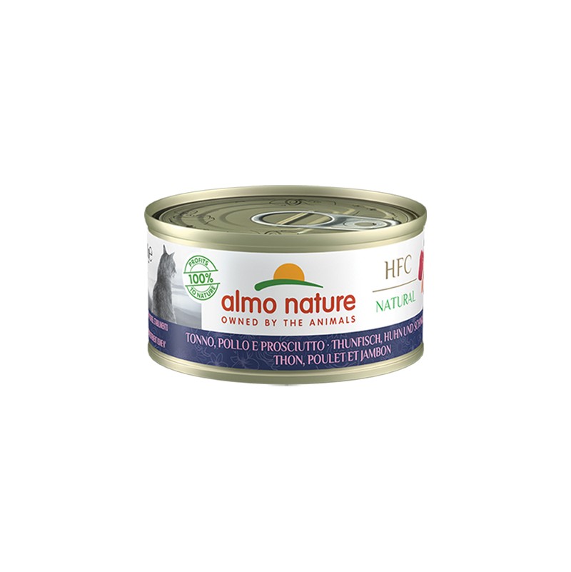 ALMO NATURE THON, POULET ET JAMBON 70G