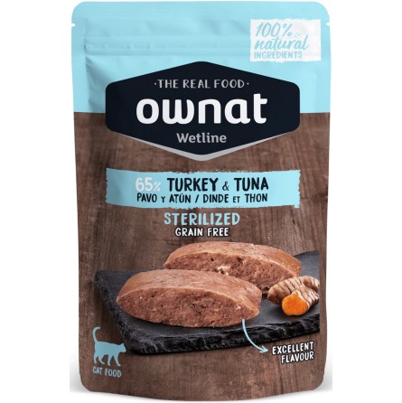 OWNAT WETLINE STERILISED TURKEY & TUNA 85G OWNAT WETLINE STERILISED TURKEY & TUNA 85G