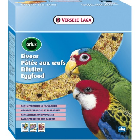 ORLUX - PÂTÉE AUX ŒUFS SÈCHE GRANDES PERRUCHES & PERROQUETS 4KG ORLUX - PÂTÉE AUX ŒUFS SÈCHE GRANDES PERRUCHES & PERROQUETS 4KG