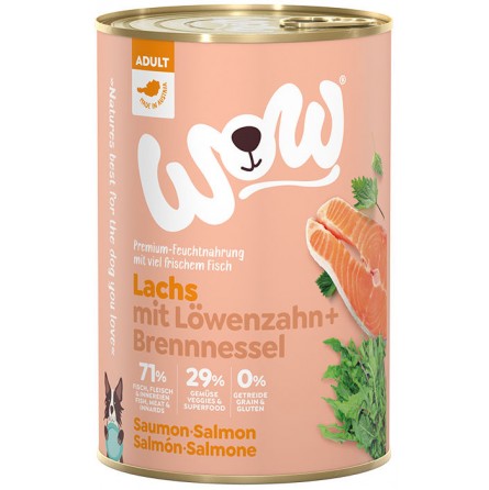 WOW ADULT SAUMON AVEC PISSENLIT 400G WOW ADULT SAUMON AVEC PISSENLIT 400G