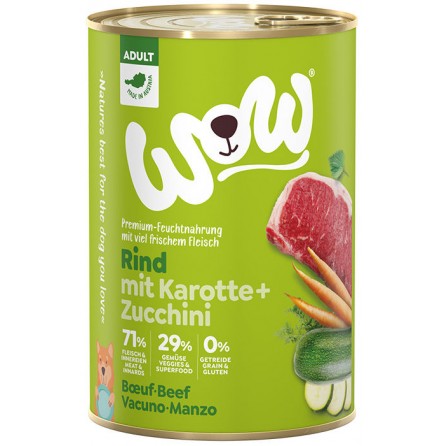 WOW ADULT BOEUF AVEC CAROTTES 400G WOW ADULT BOEUF AVEC CAROTTES 400G