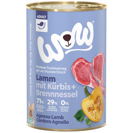 WOW ADULT AGNEAU AVEC CITROUILLE 400G WOW ADULT AGNEAU AVEC CITROUILLE 400G